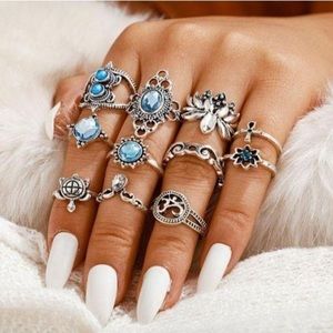 Turtle Ank Midi Ring Set